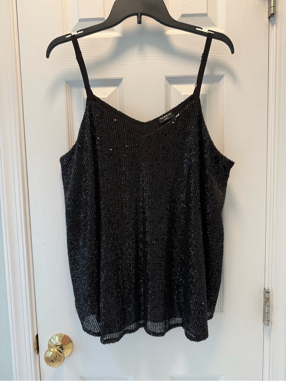 Torrid Sophie Black Sequin Camisole Style Tank Top Dark Femme Glam XL